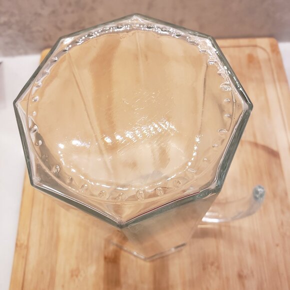 Vintage Octagonal Clear Glass Pitcher - Picture 5 of 7